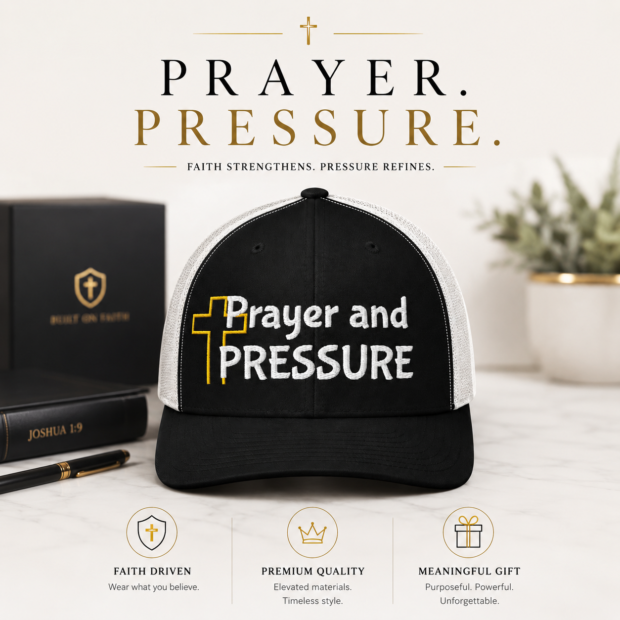 Prayer and Pressure Trucker Cap