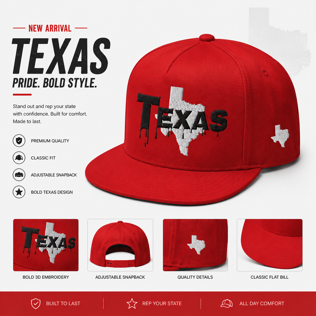 TX Drip Flat Bill Cap